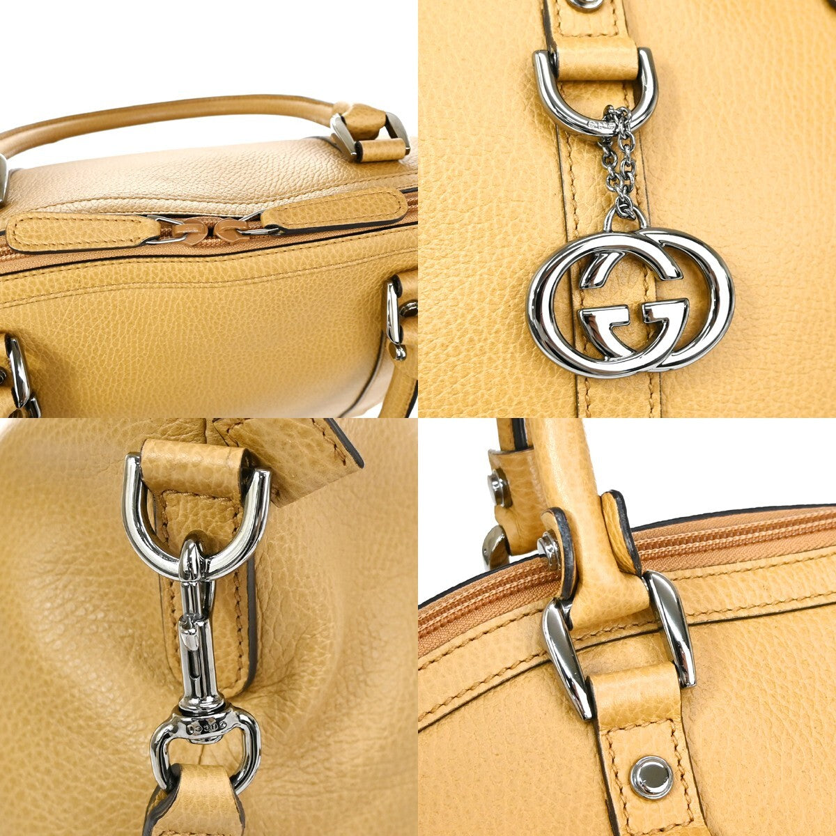 Gucci Britt Convertible Dome Satchel Leather