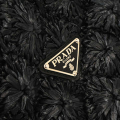 Prada Canapa Convertible Tote Raffia Crochet