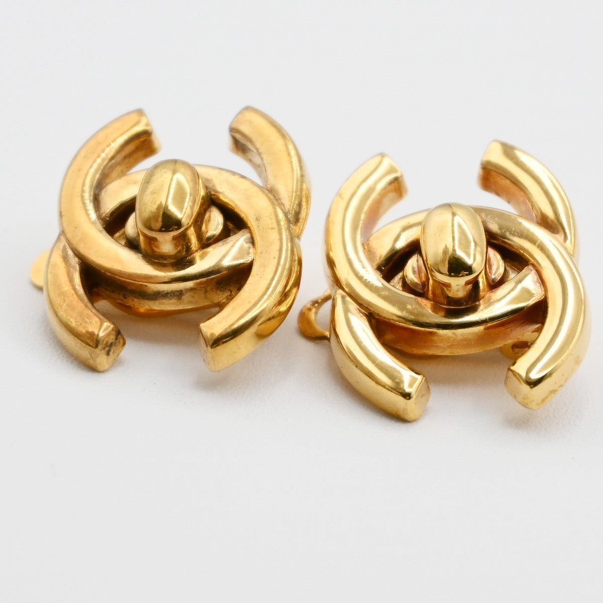 Chanel CC Turnlock Clip-On Earrings Metal