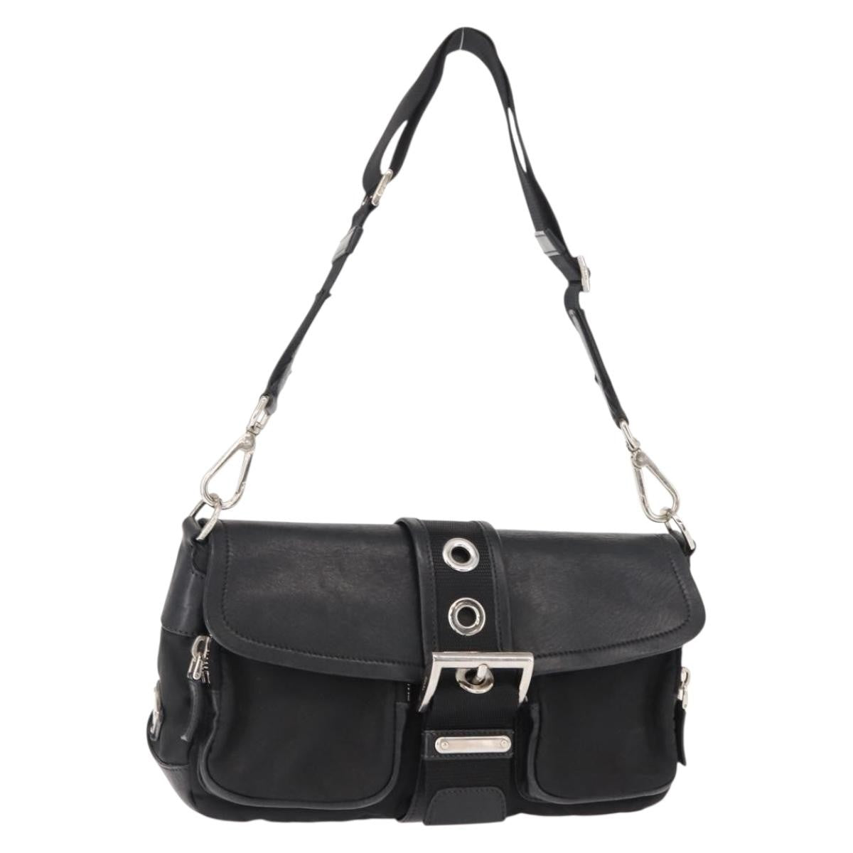 Prada Double Pocket Buckle Flap Bag Tessuto with Leather