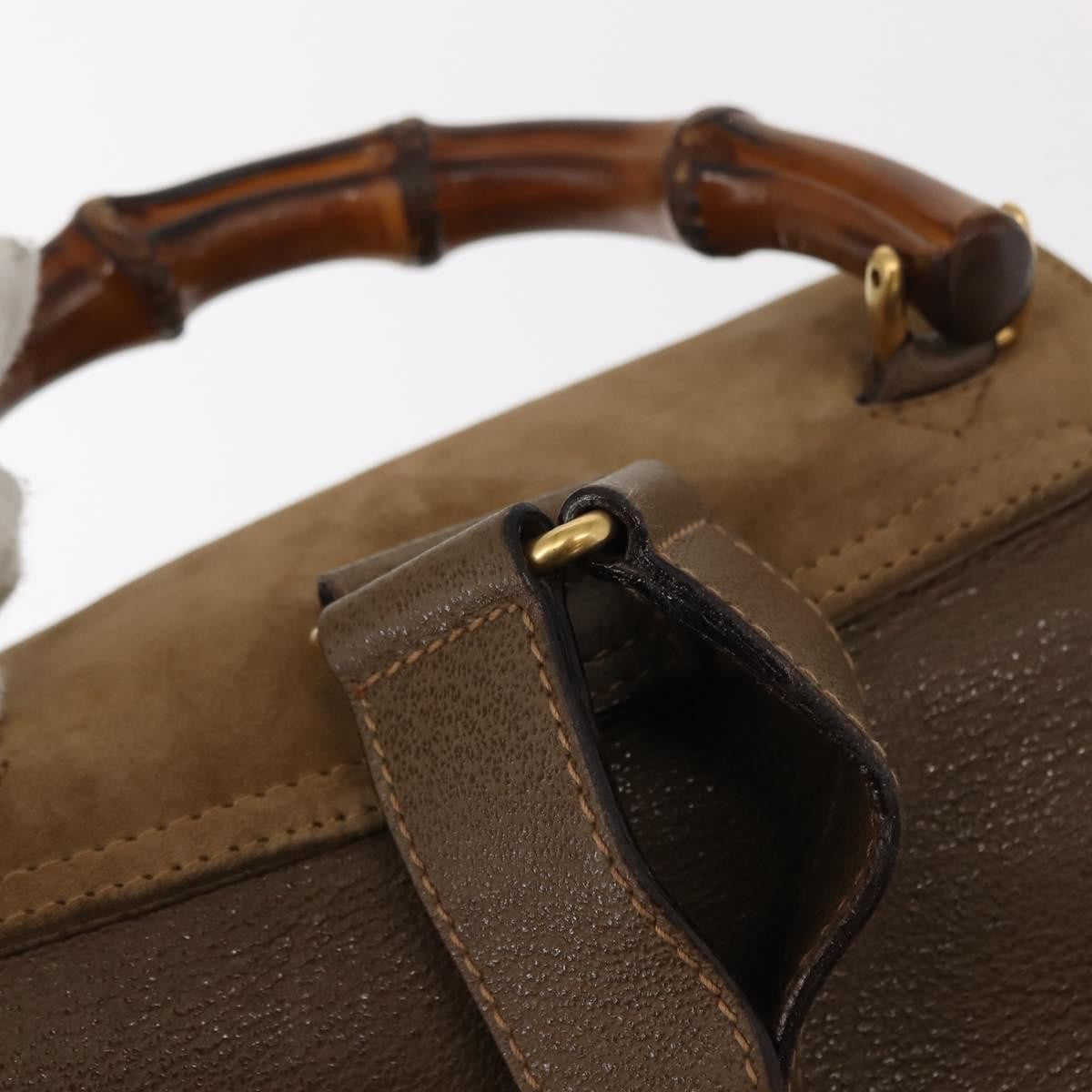 Gucci Vintage Bamboo Backpack Suede