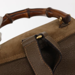 Gucci Vintage Bamboo Backpack Suede