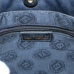 Fendi FF Logo Stamp Zip Pouch Printed Leather