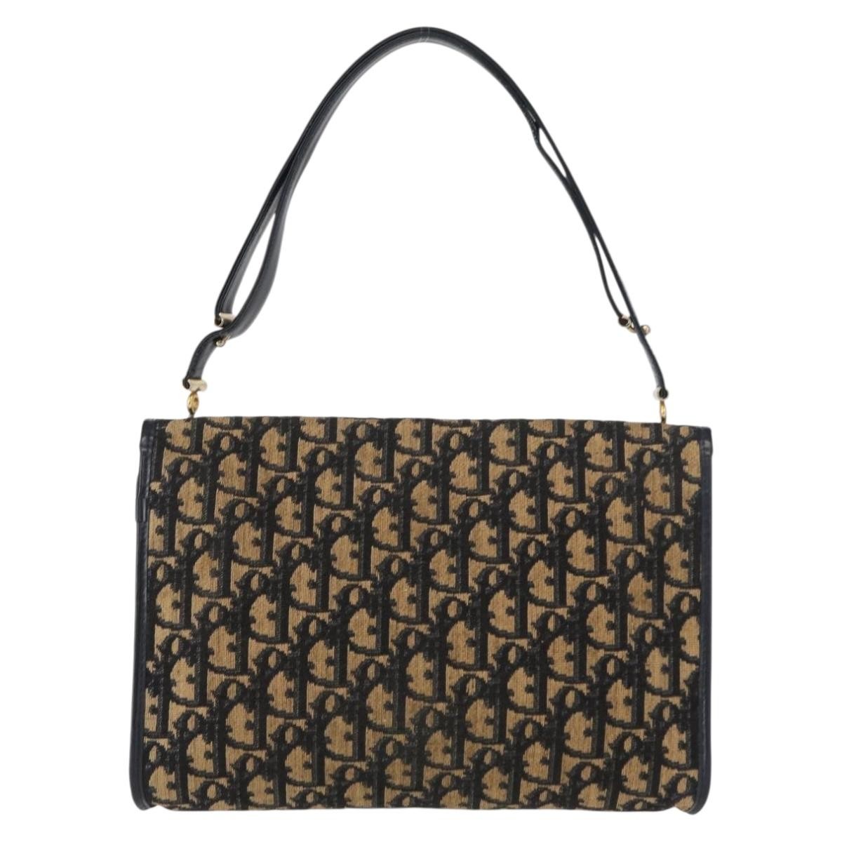 Christian Dior Vintage Trotter Shoulder Bag Canvas