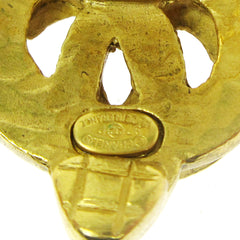 Chanel Vintage CC Heart Clip-On Earrings Metal