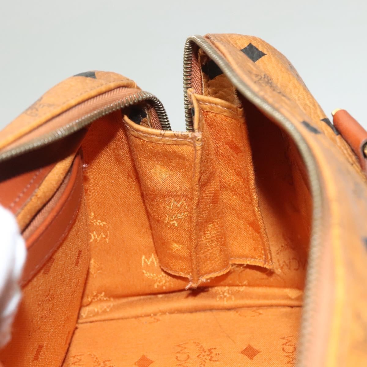 MCM Visetos Handbag Canvas and Leather