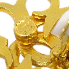 Chanel Vintage CC Flower Clip-On Earrings Metal