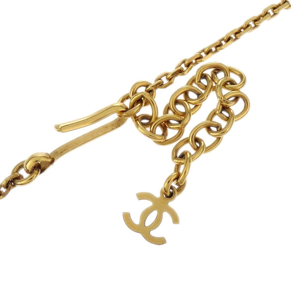 Chanel Vintage CC Rectangular Pendant Necklace Metal and Resin