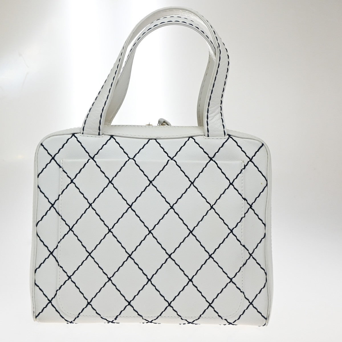 Chanel Surpique Zip Around Satchel Quilted Leather