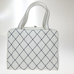 Chanel Surpique Zip Around Satchel Quilted Leather