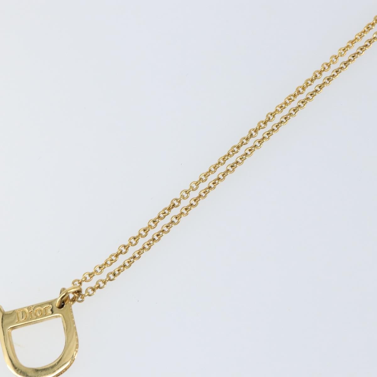 Christian Dior D logo Pendant Necklace Metal