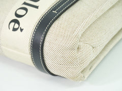 Chloe Woody Tote Canvas with Leather