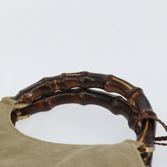 Gucci Vintage Bamboo Hobo Canvas