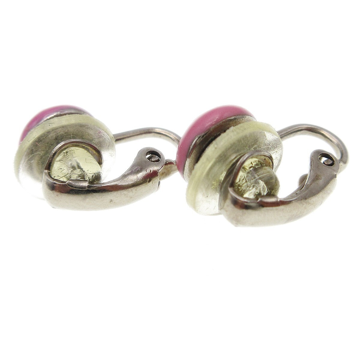 Chanel CC Round Clip-On Earrings Enamel with Metal