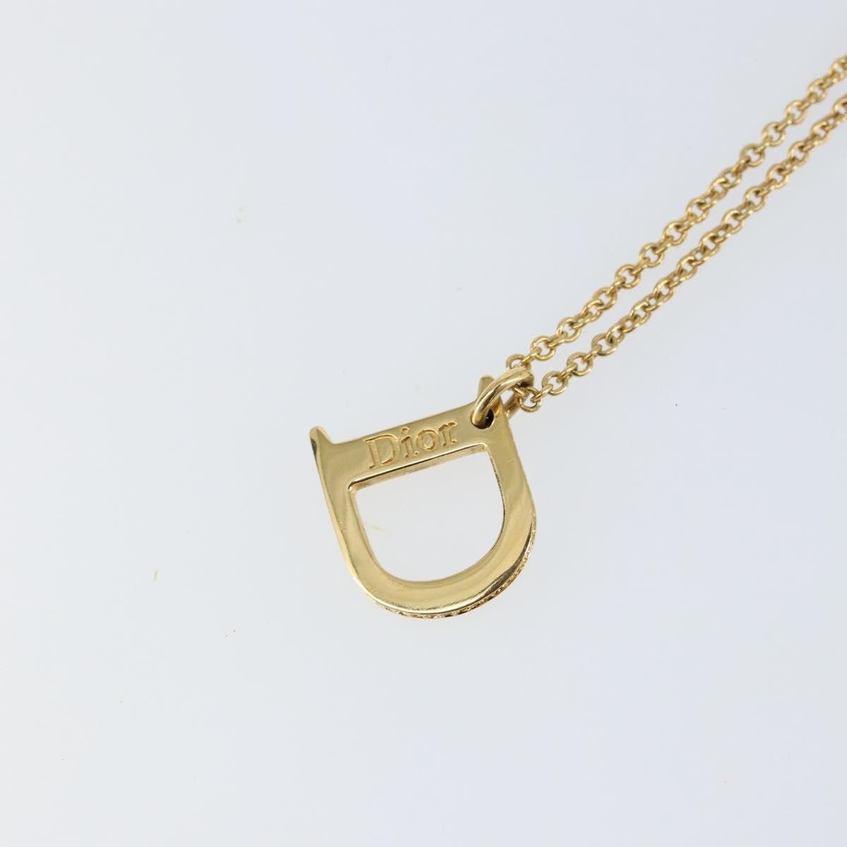 Christian Dior D logo Pendant Necklace Metal