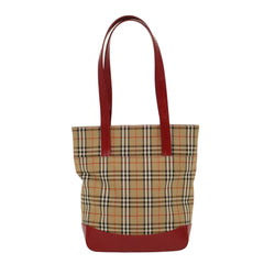Burberry Nova Check Tote Nylon and Leather