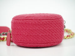 Chanel 19 Round Clutch with Chain Quilted Tweed