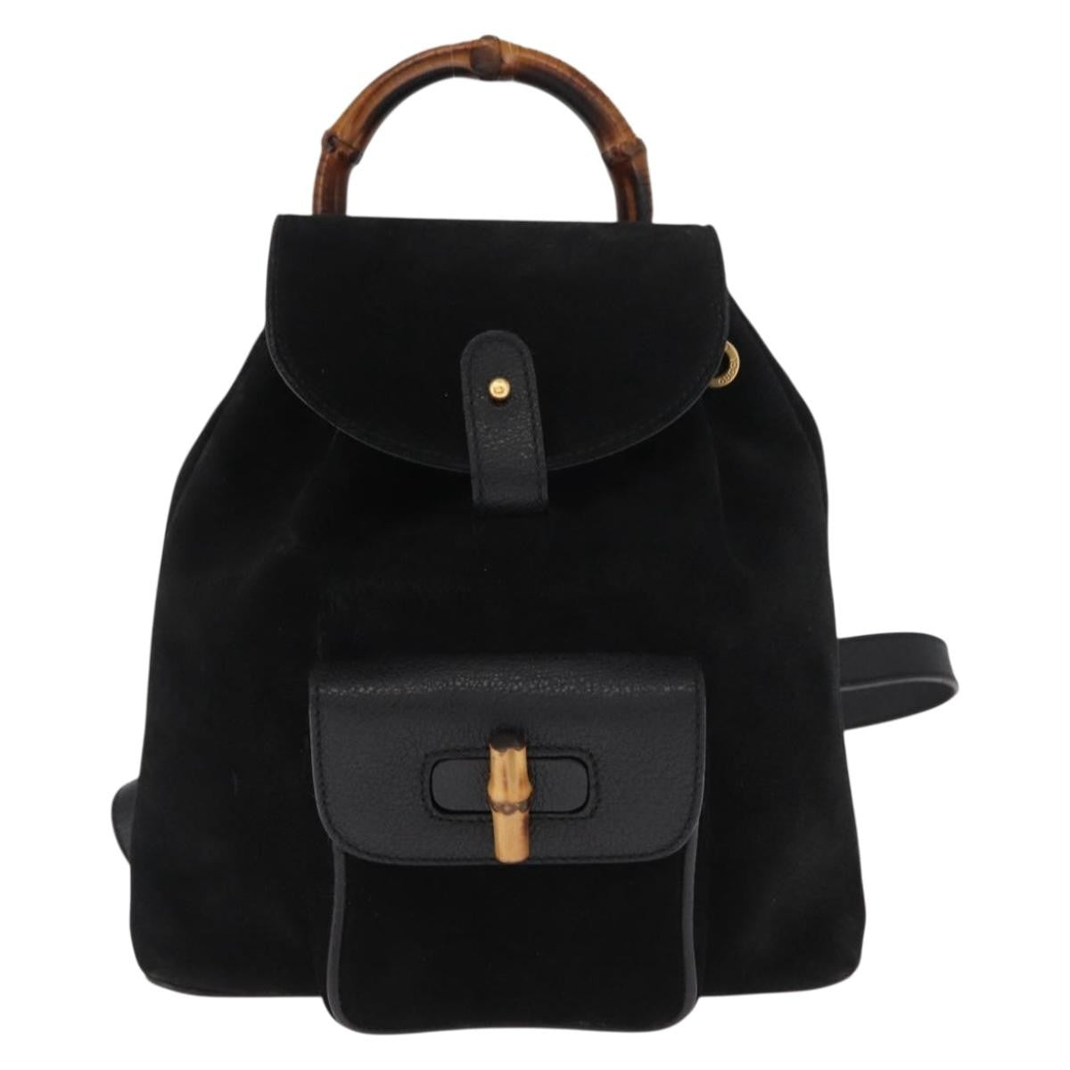 Gucci Vintage Bamboo Backpack Suede