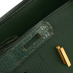 Hermes Birkin Handbag Green Ardennes with Gold Hardware