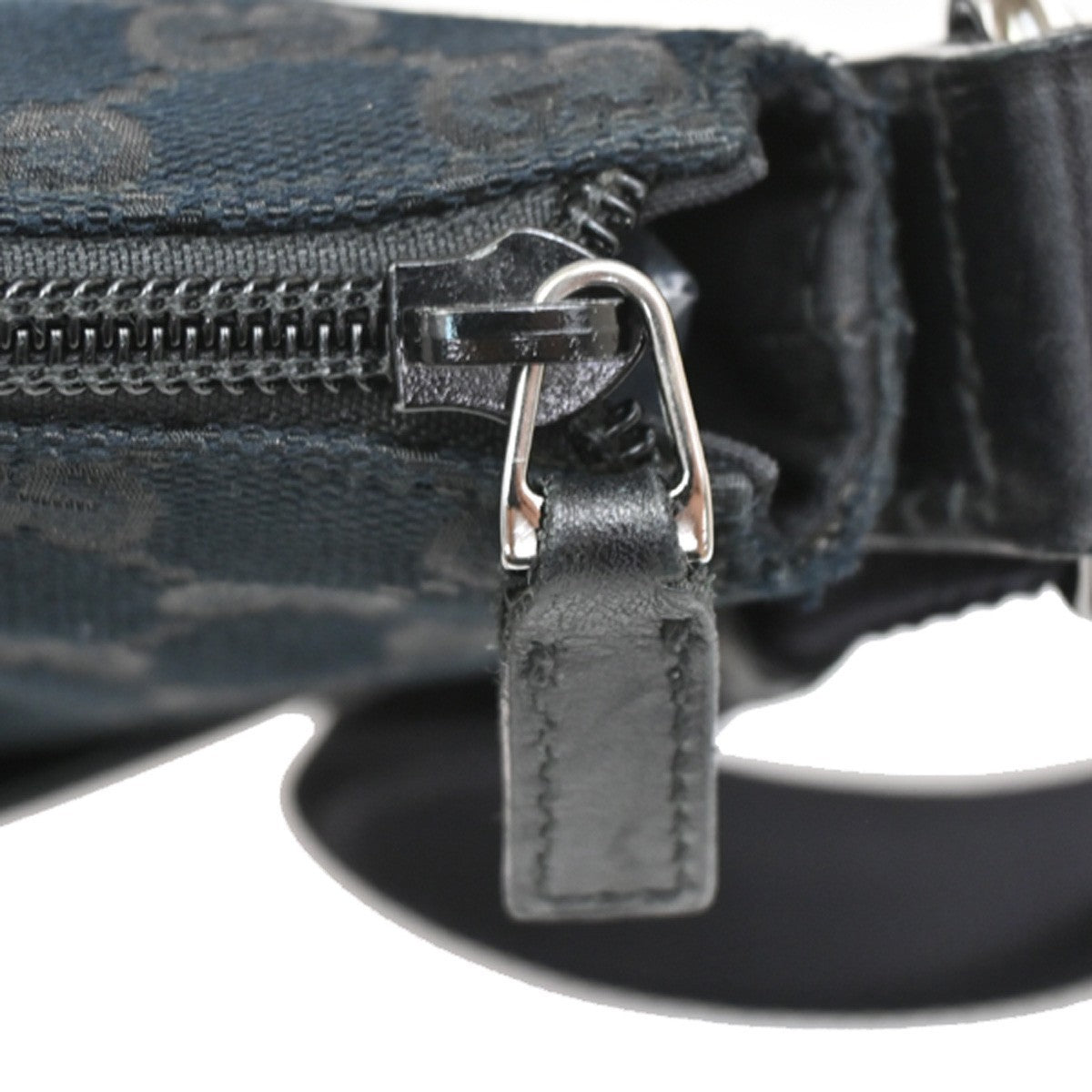Gucci Zip Messenger Bag GG Canvas with Perforated Leather