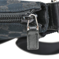 Gucci Zip Messenger Bag GG Canvas with Perforated Leather