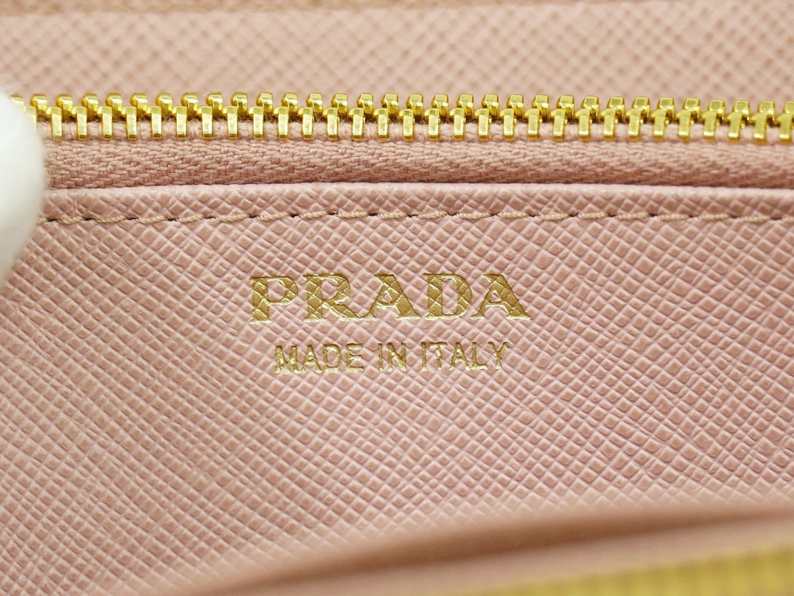 Prada Bow Zip Around Wallet Saffiano Leather