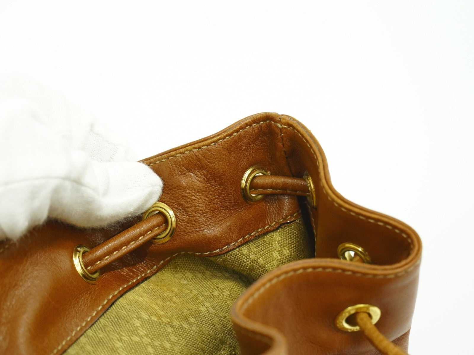 Gucci Vintage Bamboo Backpack Leather