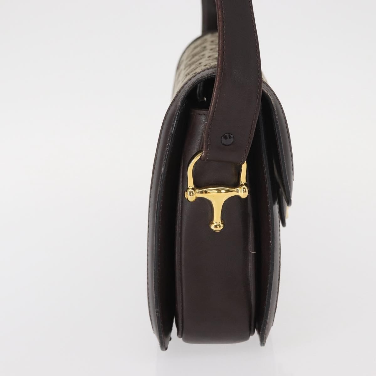 Celine Vintage C Sulky Horsebit Shoulder bag Canvas and Leather