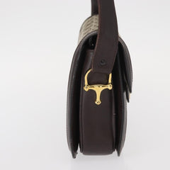 Celine Vintage C Sulky Horsebit Shoulder bag Canvas and Leather