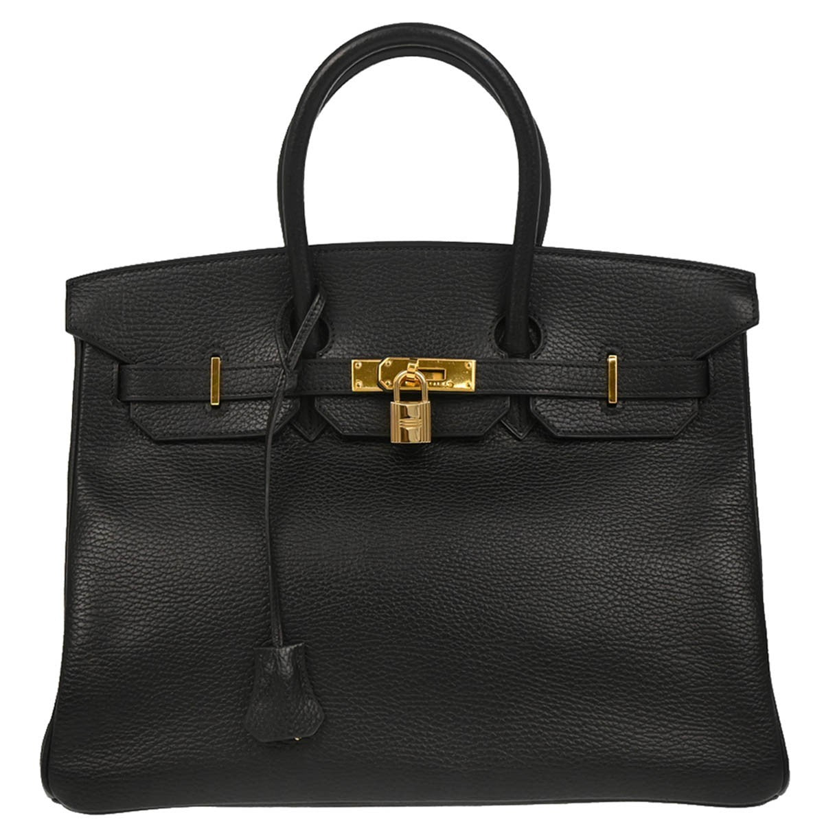 Hermes Birkin Handbag Black Ardennes with Gold Hardware