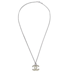Chanel CC Logo Pendant Necklace Metal
