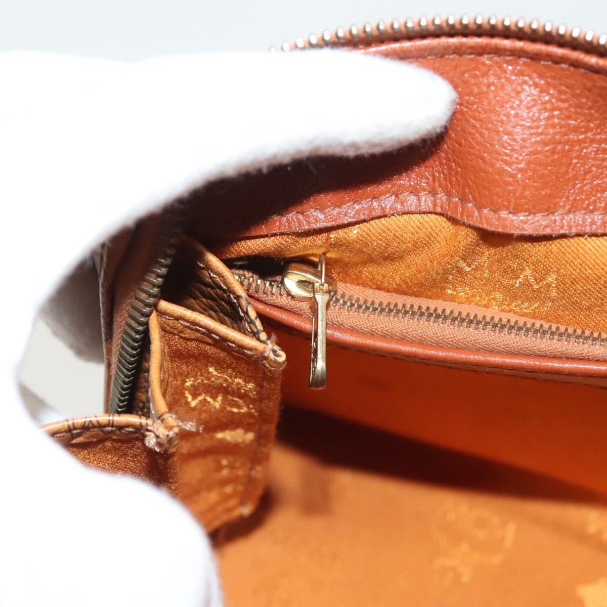 MCM Visetos Handbag Canvas and Leather