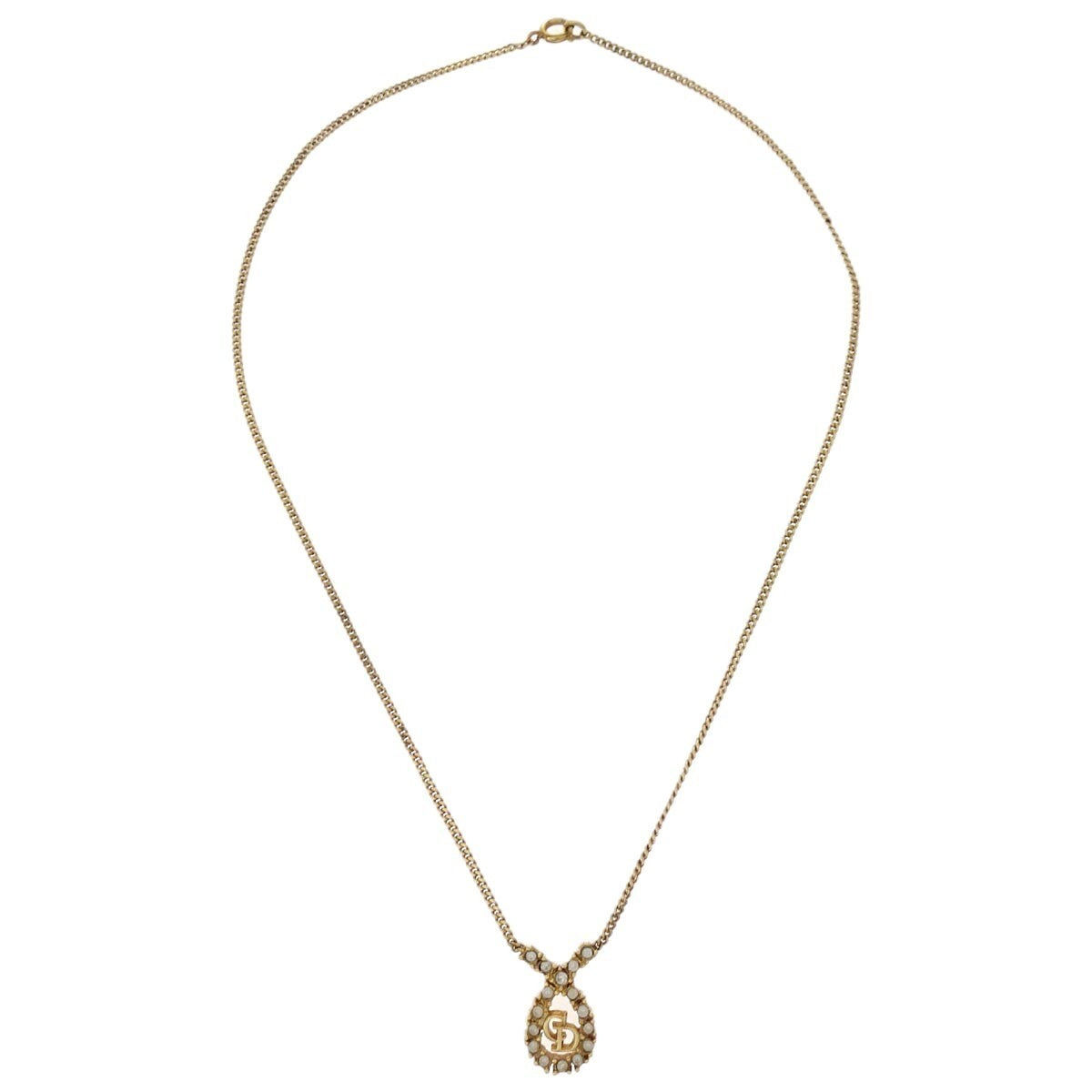 Christian Dior CD Logo necklace Metal