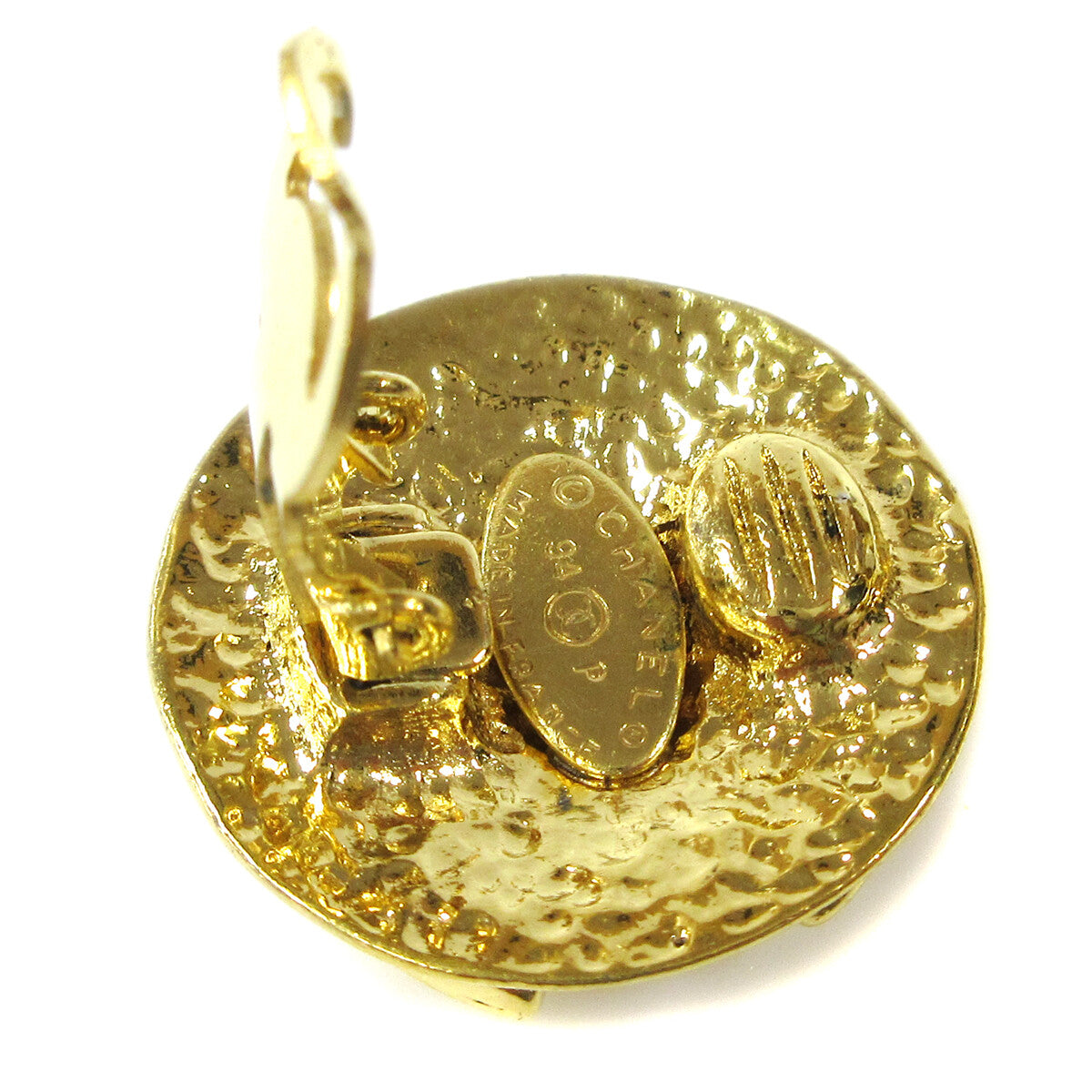 Chanel CC Button Clip-On Earrings Metal