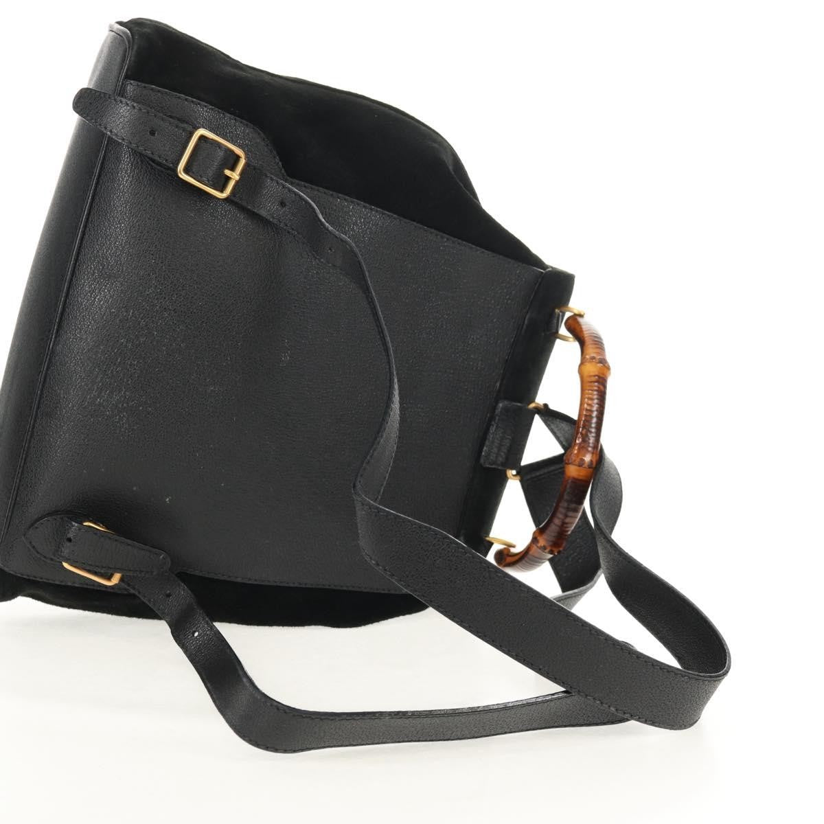 Gucci Vintage Bamboo Backpack Suede