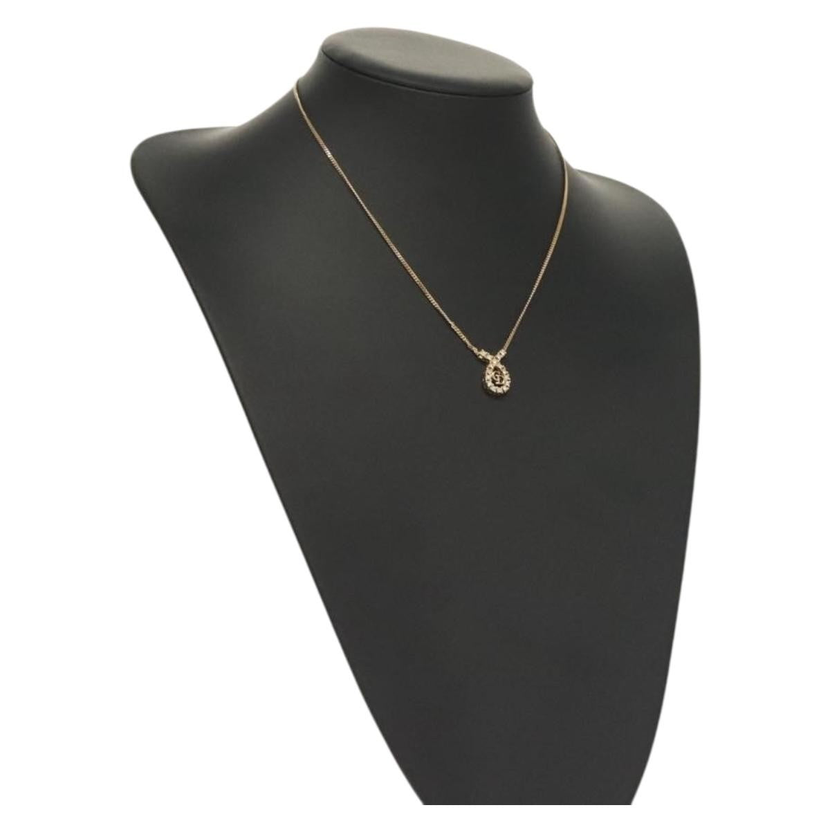 Christian Dior CD Pendant Necklace Gold-plated