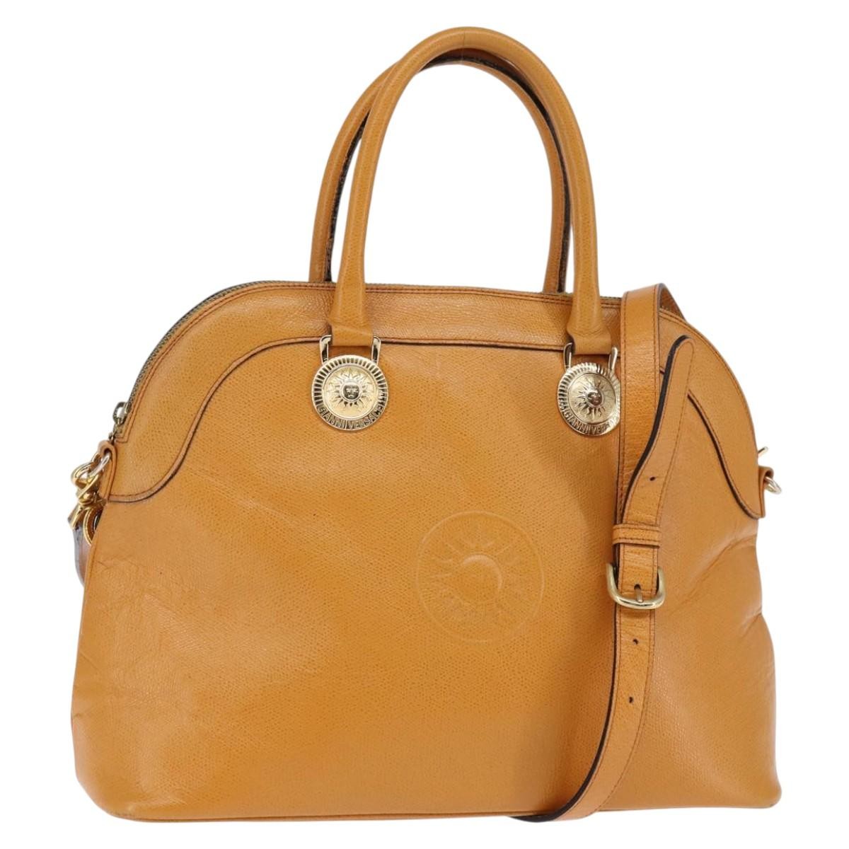 Versace Vintage Sun Zip Satchel Embossed Leather