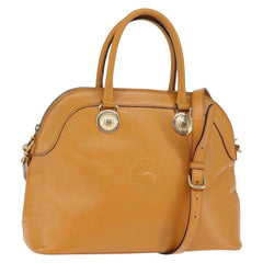 Versace Vintage Sun Zip Satchel Embossed Leather