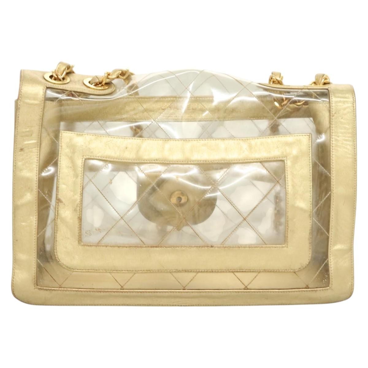 Chanel Classic Single Flap Bag Quilted Applique Vinyl