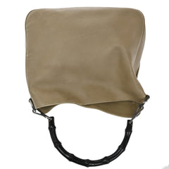 Gucci Vintage Bamboo Handle Open Hobo Leather