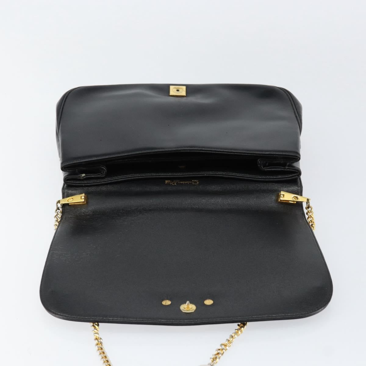 Christian Dior Vintage Chain Flap Shoulder Bag Leather
