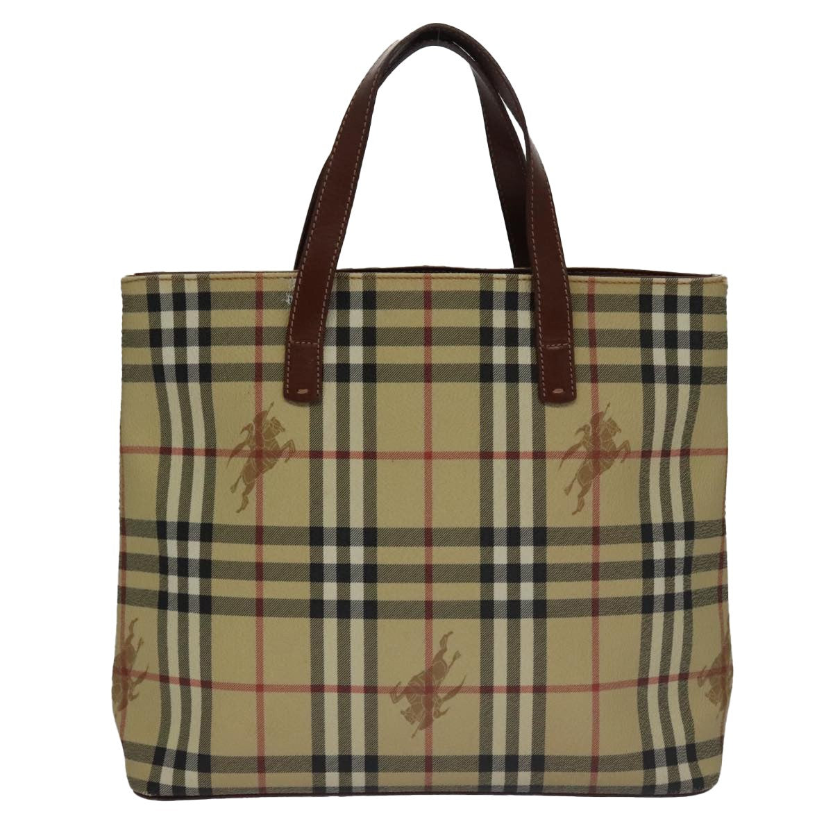 Burberry Top Handle Tote Haymarket Coated Canvas