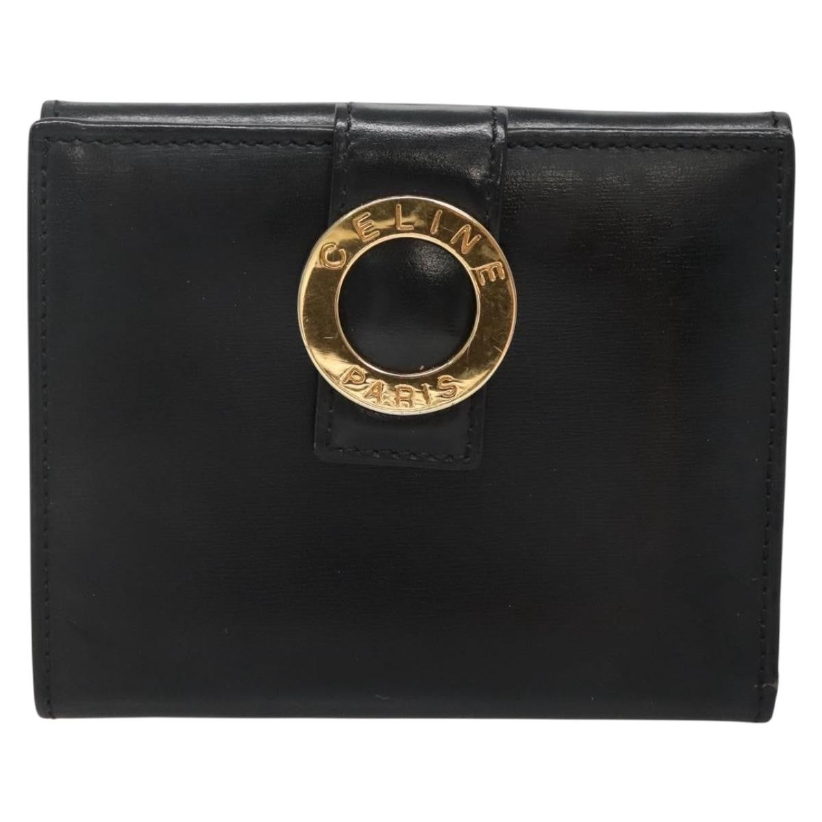 Celine Circle Logo Compact Wallet Leather