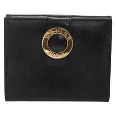 Celine Circle Logo Compact Wallet Leather