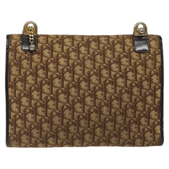 Christian Dior Vintage Trotter Flap Shoulder Bag Canvas