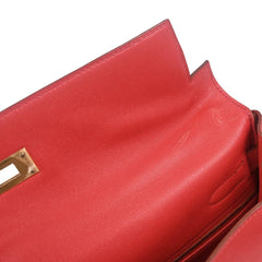 Hermes Kelly Handbag Red Gulliver with Gold Hardware