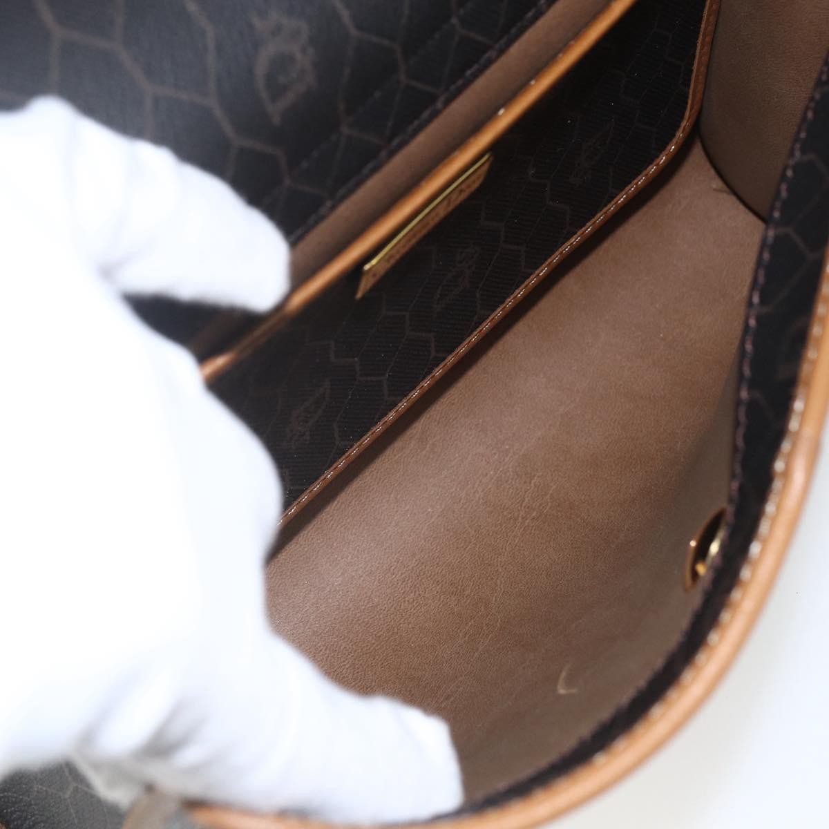 Christian Dior Vintage Honeycomb Shoulder Bag Canvas and Leather