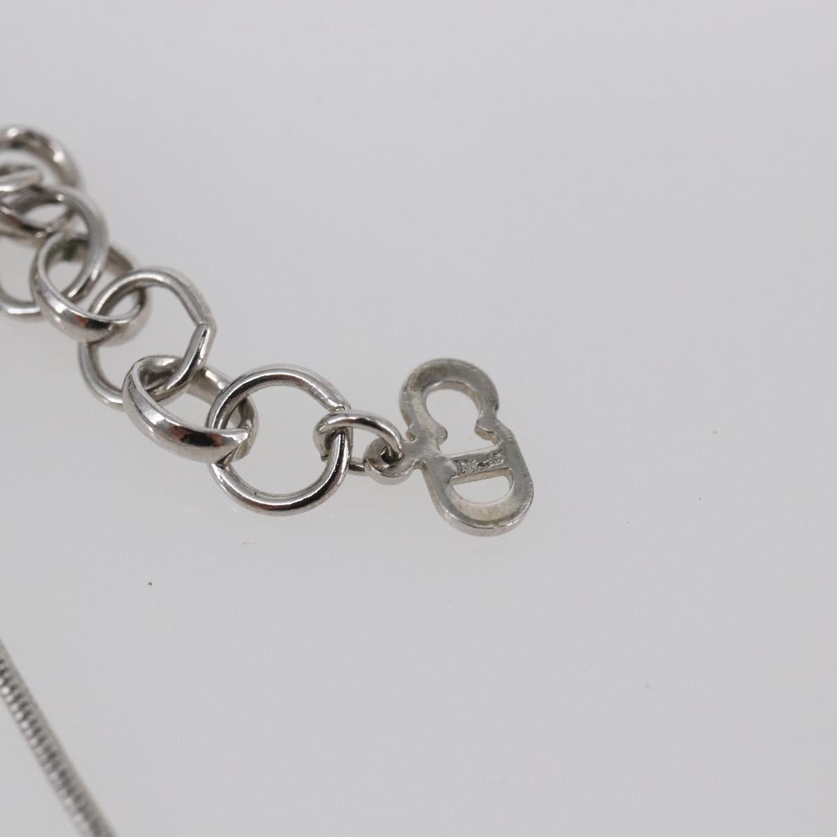 Christian Dior Bow CD Pendant Necklace Metal with Crystal