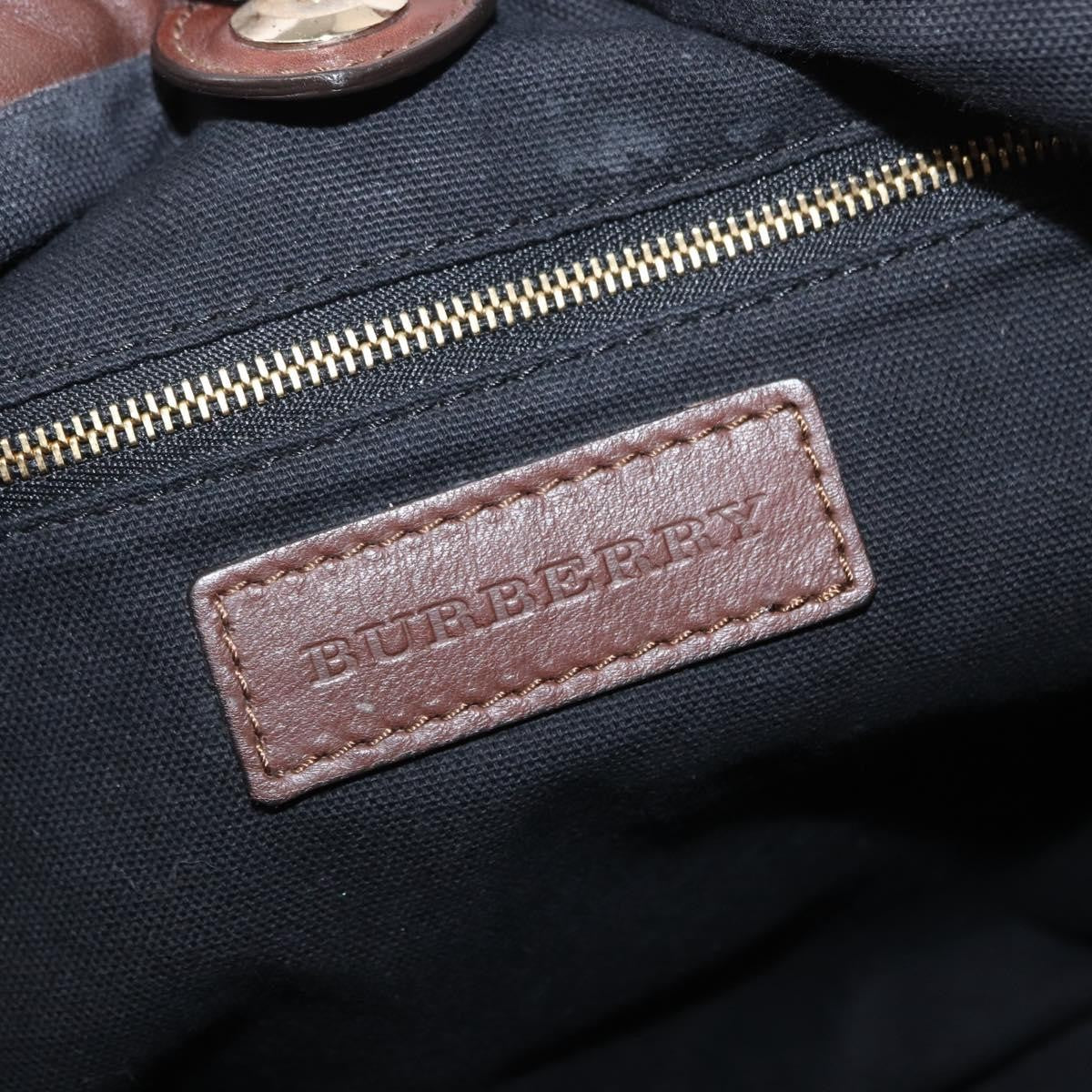 Burberry Big Crush Tote Leather and House Check Canvas