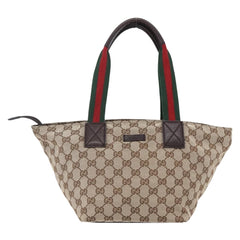 Gucci Web Zip Tote GG Canvas